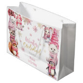 Winterschneeflocken im Glitzer der Nationalstaaten Große Geschenktüte (Vorderseite Schrägansicht)