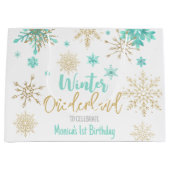 Winterschneeflocken im Glitzer der Nationalstaaten Große Geschenktüte (Vorderseite)