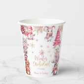 Winterschneeflocken im Glitzer der Nationalstaaten Pappbecher (Vorderseite)