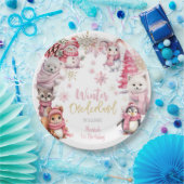 Winterschneeflocken im Glitzer der Nationalstaaten Pappteller (Party)