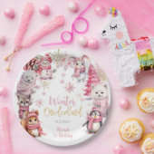 Winterschneeflocken im Glitzer der Nationalstaaten Pappteller (Party)