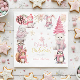 Winterschneeflocken im Glitzer der Nationalstaaten Serviette