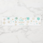 Winterschneeflocken im Glitzer der Nationalstaaten Wasserflaschenetikett (Einzelnes Label)