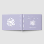 Winterschneeflocken im Lavendel Gästebuch (Voll)