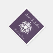 Winterschneeflocken im Lila Neapel Serviette (Ecke)