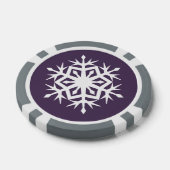 Winterschneeflocken im Lila Pokerchips (Einzeln)