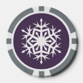 Winterschneeflocken im Lila Pokerchips (Vorderseite)