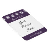 Winterschneeflocken im Lila Rett-the-Date-Magnet Magnet (Rechte Seite)