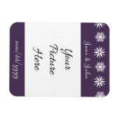 Winterschneeflocken im Lila Rett-the-Date-Magnet Magnet (Horizontal)