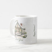 Winterschneeflocken im Neujahr Weihnachten Kaffeetasse (Vorderseite Links)