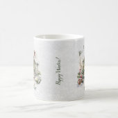 Winterschneeflocken im Neujahr Weihnachten Kaffeetasse (Mittel)