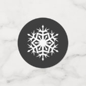 Winterschneeflocken im Schwarzen Tischkonfetti Konfetti (Klein Vorderseite)
