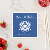 Winterschneeflocken in Blue Napkins Serviette (Beispiel)