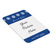 Winterschneeflocken in Blue Rett-the-Date Magnet (Rechte Seite)