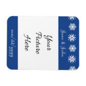 Winterschneeflocken in Blue Rett-the-Date Magnet (Horizontal)