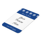 Winterschneeflocken in Blue Rett-the-Date Magnet (Linke Seite)