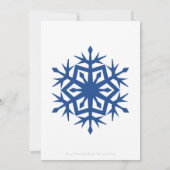 Winterschneeflocken in Blue Wedding Einladung (Rückseite)
