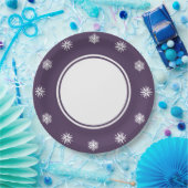 Winterschneeflocken in Lila Papierplatte Pappteller (Party)