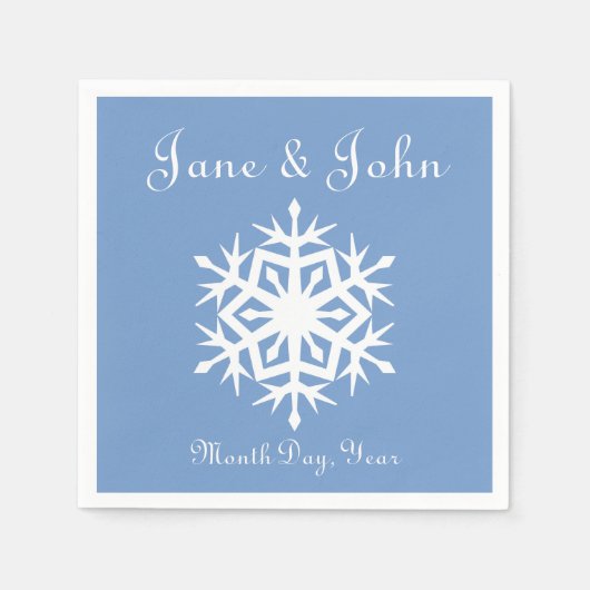 Winterschneeflocken in Periwinkle Napkins Serviette (Vorderseite)