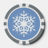 Winterschneeflocken in Periwinkle Pokerchips (Vorderseite)