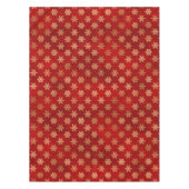 Winterschneeflocken in Rot und Gold Tischdecke (Vorderseite)