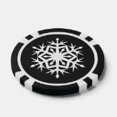 Winterschneeflocken in Schwarz Pokerchips (Einzeln)
