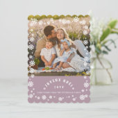 Winterschneeflocken Joyeux Weihnachten Weihnachtsf (Stehend Vorderseite)