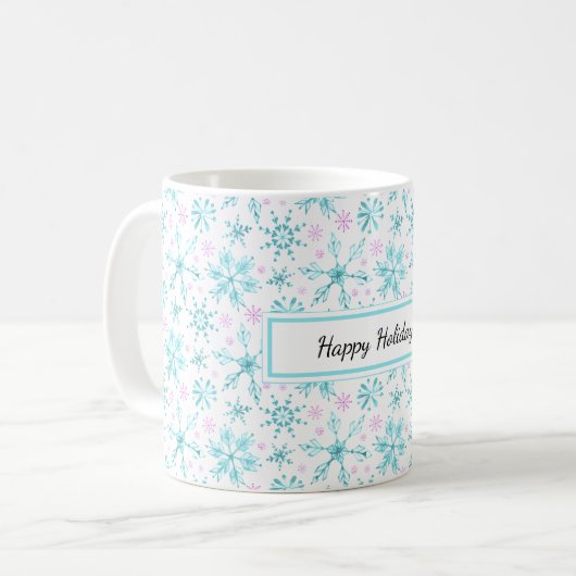 Winterschneeflocken Kaffeetasse (Vorderseite Links)