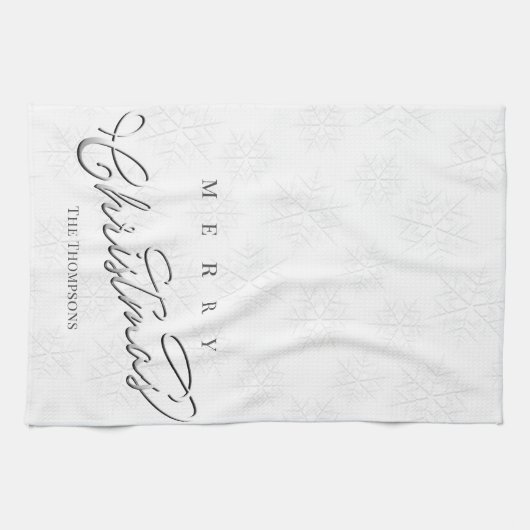 Winterschneeflocken Kalligraphie Geschirrtuch (Horizontal)