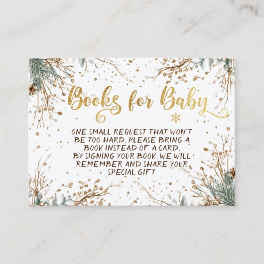 Winterschneeflocken Kinderduschbücher für Kinder Begleitkarte (Vorderseite)