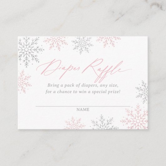 Winterschneeflocken Kinderduschmaschine Windelrad Begleitkarte (Vorderseite)