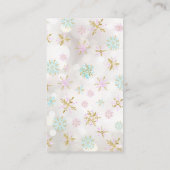 Winterschneeflocken Kinderduschmaschine Windelrad Begleitkarte (Rückseite)