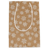 Winterschneeflocken Kraft Druckurlaub Mittlere Geschenktüte (Vorderseite)