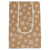 Winterschneeflocken Kraft Druckurlaub Mittlere Geschenktüte (Rückseite)