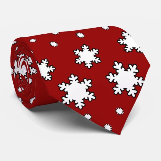 Winterschneeflocken Krawatte (Gerollt)