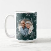Winterschneeflocken Kundenspezifisches Foto Weihna Kaffeetasse (Links)