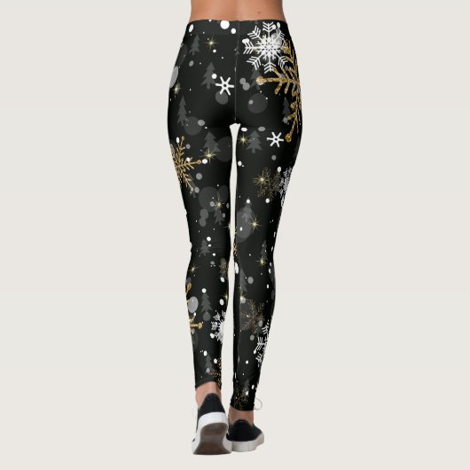 Winterschneeflocken Leggings (Rückseite)