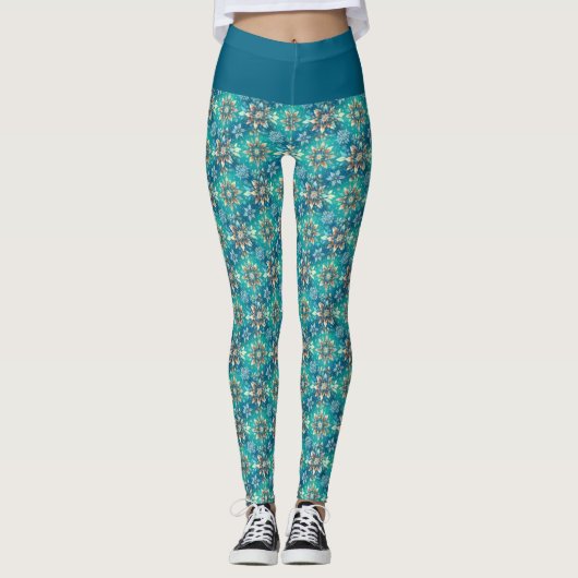 Winterschneeflocken Leggings (Vorderseite)