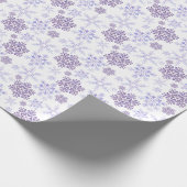 Winterschneeflocken - Lila Mustertafel Geschenkpapier (Ecke)