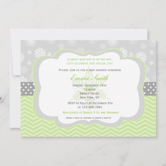 Winterschneeflocken mit Wintermassage Einladungen (Vorderseite)