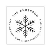 Winterschneeflocken Moderne Rundrundung der Rückse Permastempel (Design)