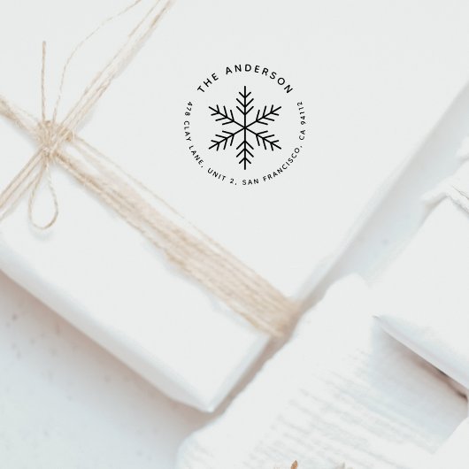 Winterschneeflocken Moderne Rundrundung der Rückse Permastempel