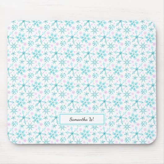 Winterschneeflocken Mousepad (Vorne)