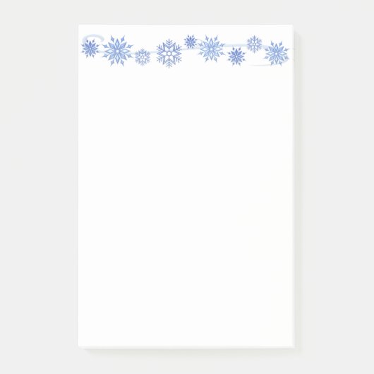 Winterschneeflocken - Nachhinweise Post-it Klebezettel (Vorderseite)