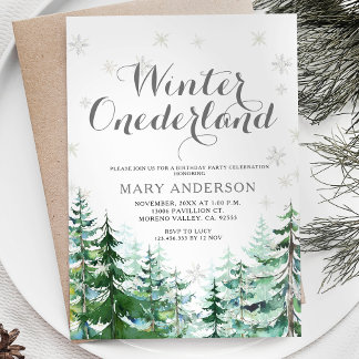 Winterschneeflocken Onederland Geburtstag Einladung
