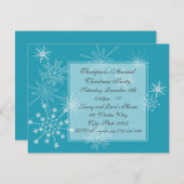 Winterschneeflocken/Party Einladung (Vorne/Hinten)