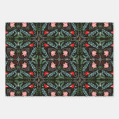 Winterschneeflocken, Poinsettias, Kardinal Geschenkpapier Set (Vorderseite 3)