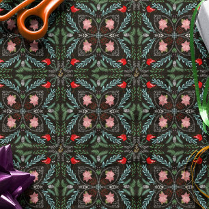 Winterschneeflocken, Poinsettias, Kardinal Seidenpapier