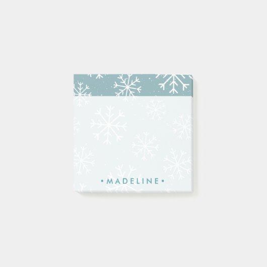 Winterschneeflocken Post-it Klebezettel (Vorderseite)