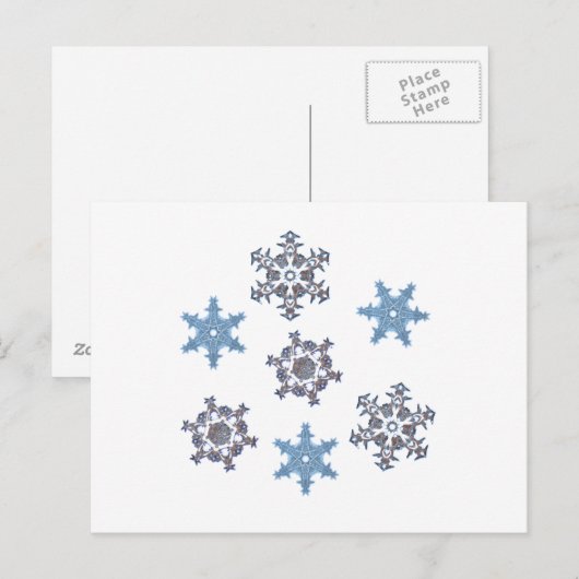 Winterschneeflocken Postkarte (Vorne/Hinten)